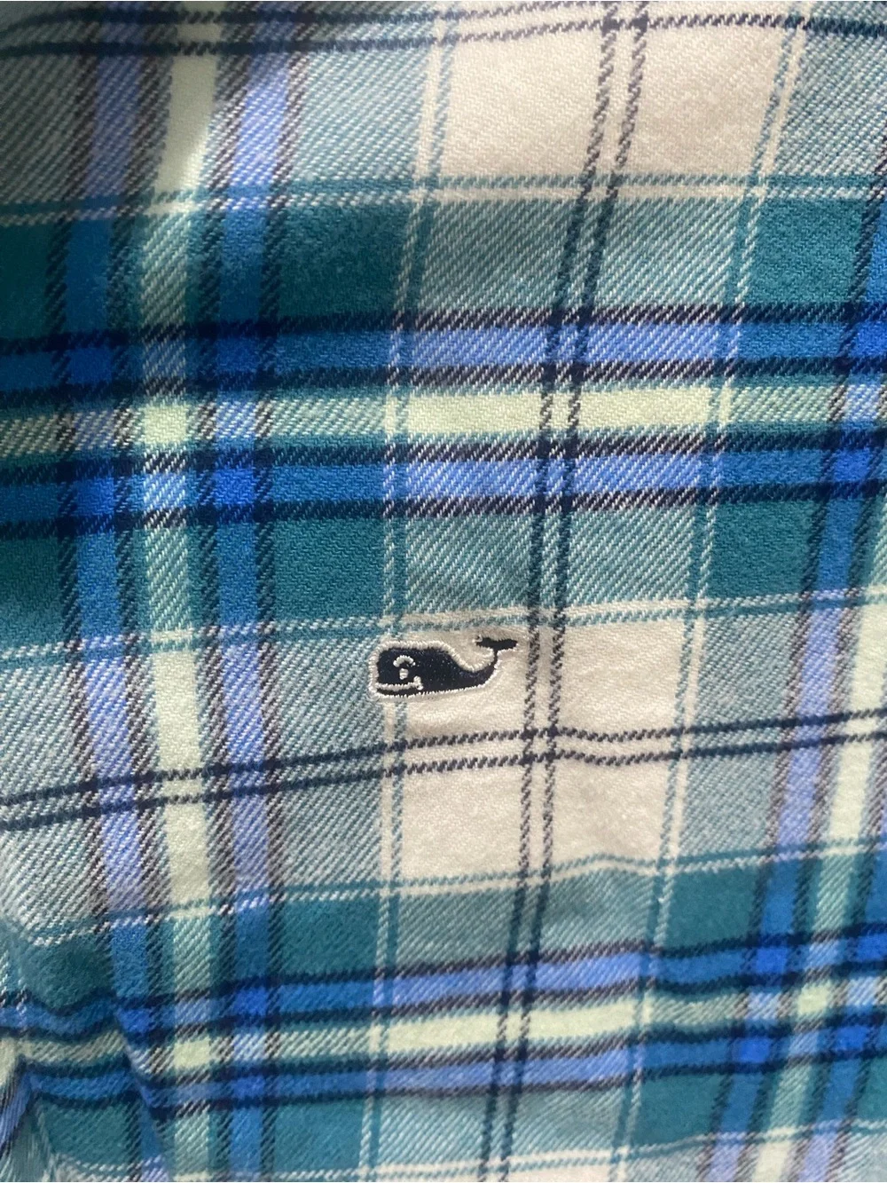 Vineyard Vines Blue & White Plaid Long-Sleeve Button-Down Shirt